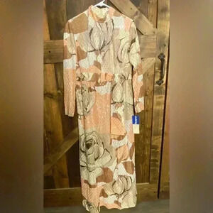 Vintage Leslie Fay Hostess Dress Circa 1970s With Original Tags Size 16